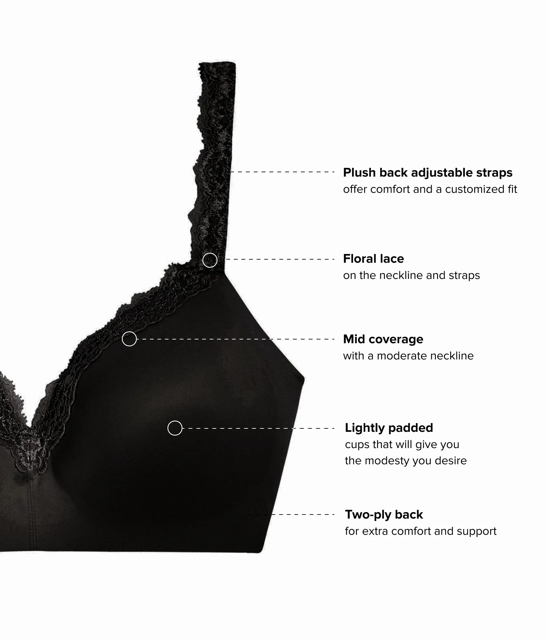 Softly Styled Wire Free T-Shirt Bra: Black - Image 4