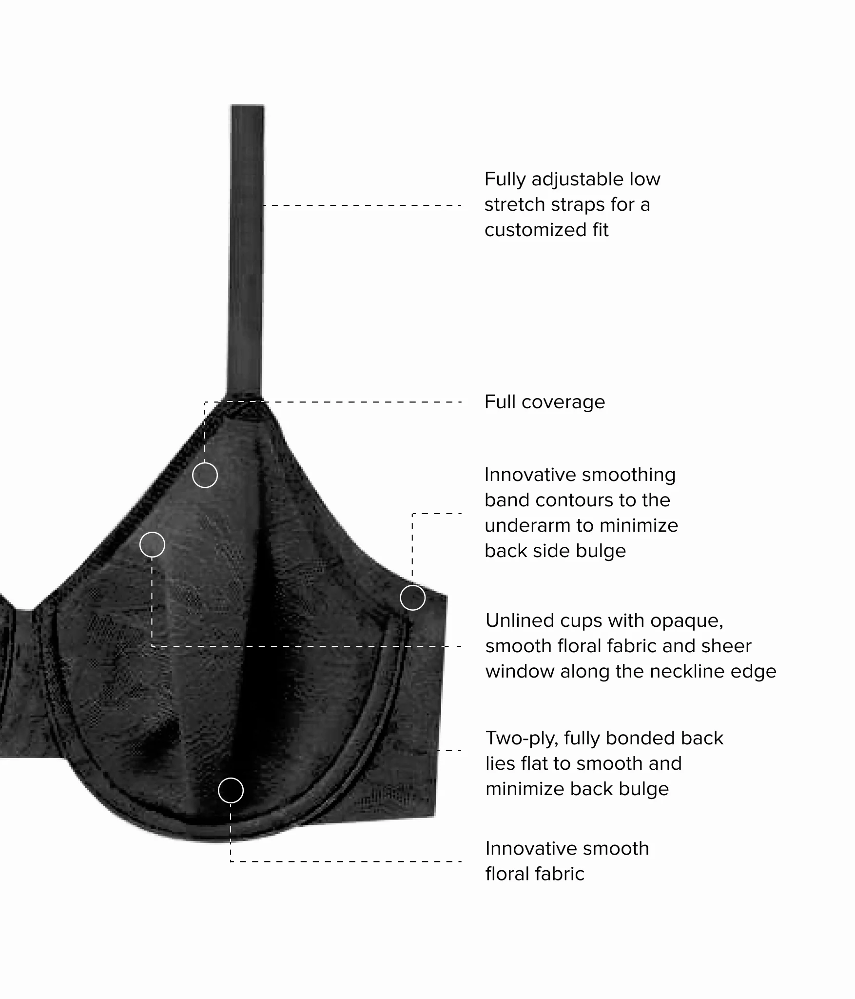 Taking Sides Underwire Bra: Black - Image 4