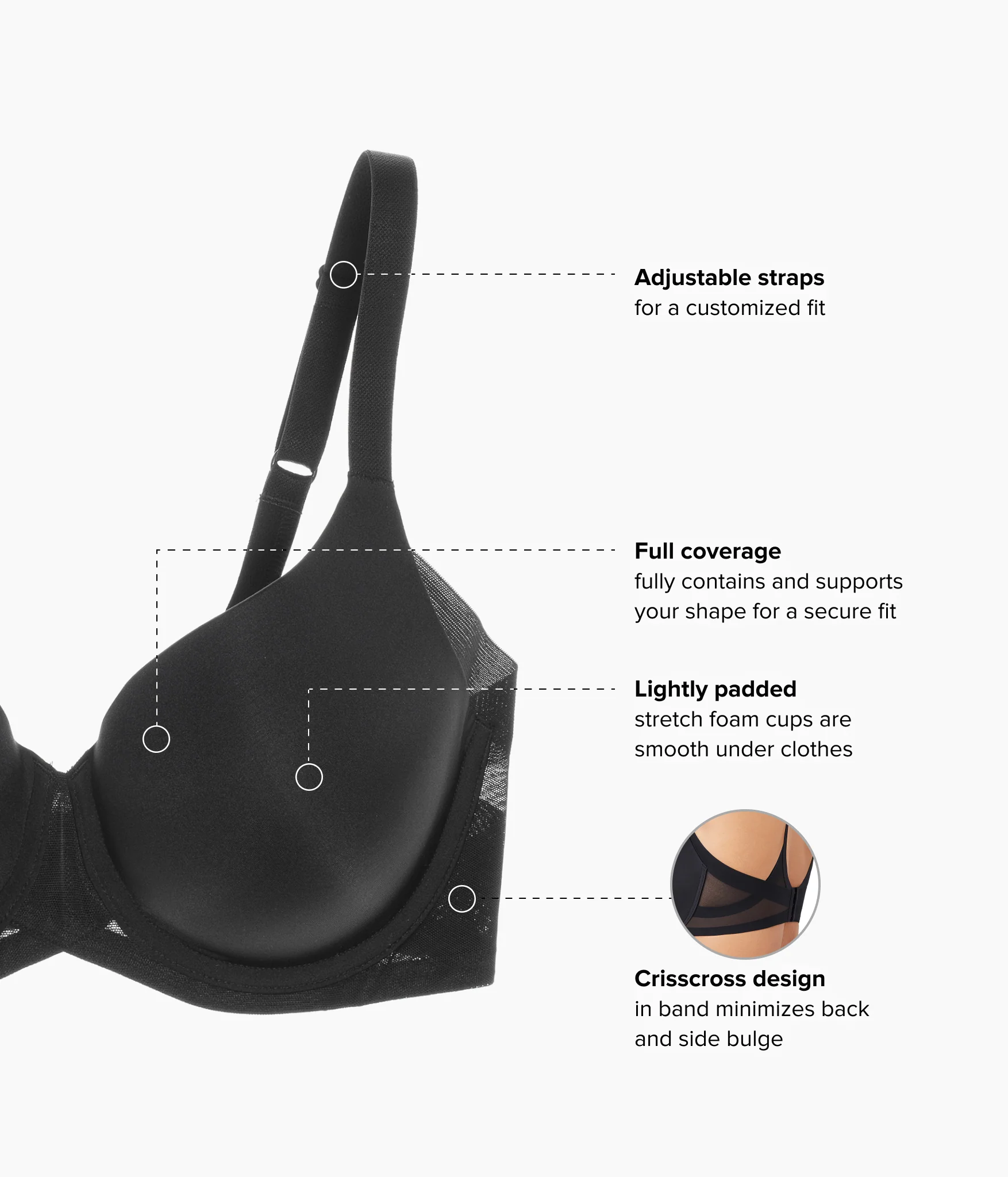 Ultimate Side Smoother Underwire T-Shirt Bra: Black - Image 5