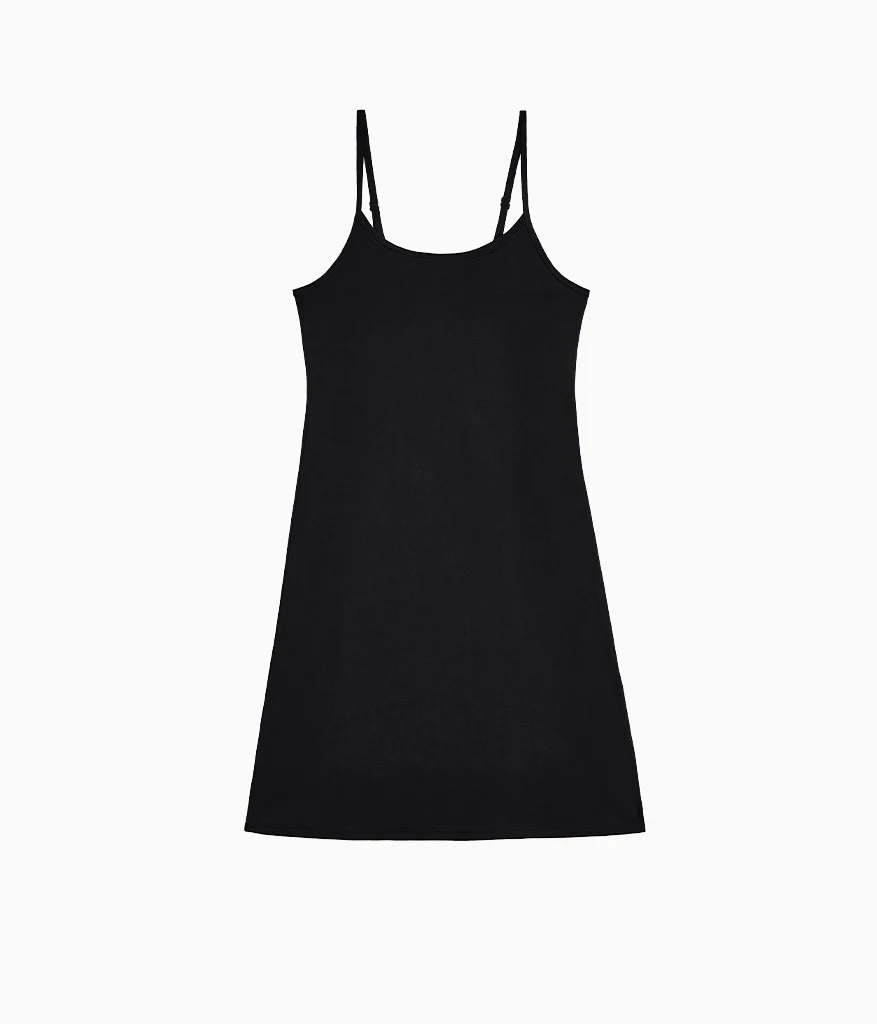 Understated Cotton Chemise: Black - Image 4