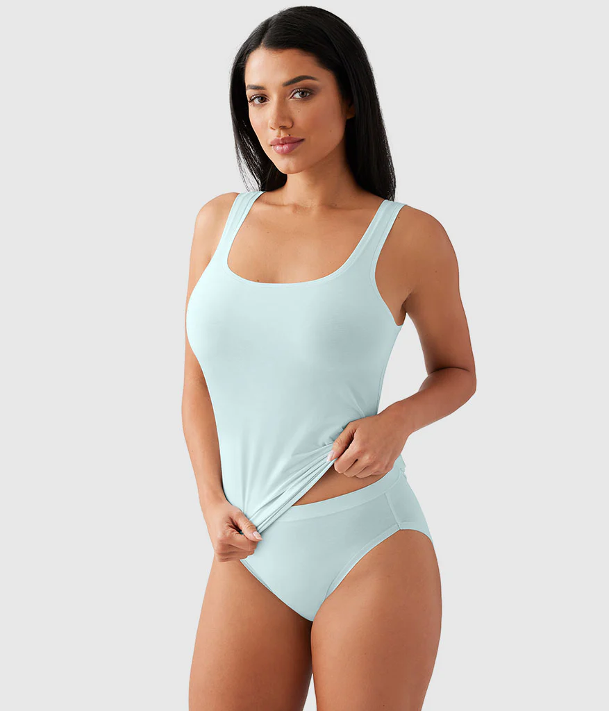 Understated Cotton Tank: Pastel Blue