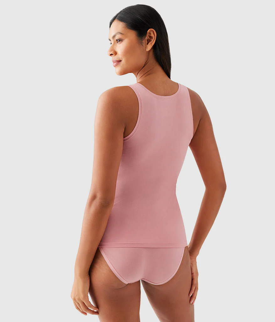 Understated Cotton Tank: Rose Elegance - Image 3