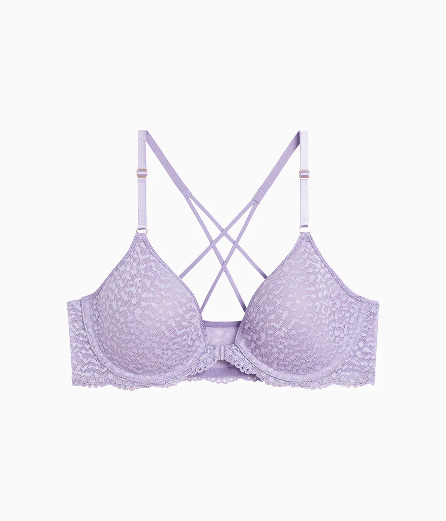 Untamed Front Close T-Shirt Bra: Lavender Gray - Image 5