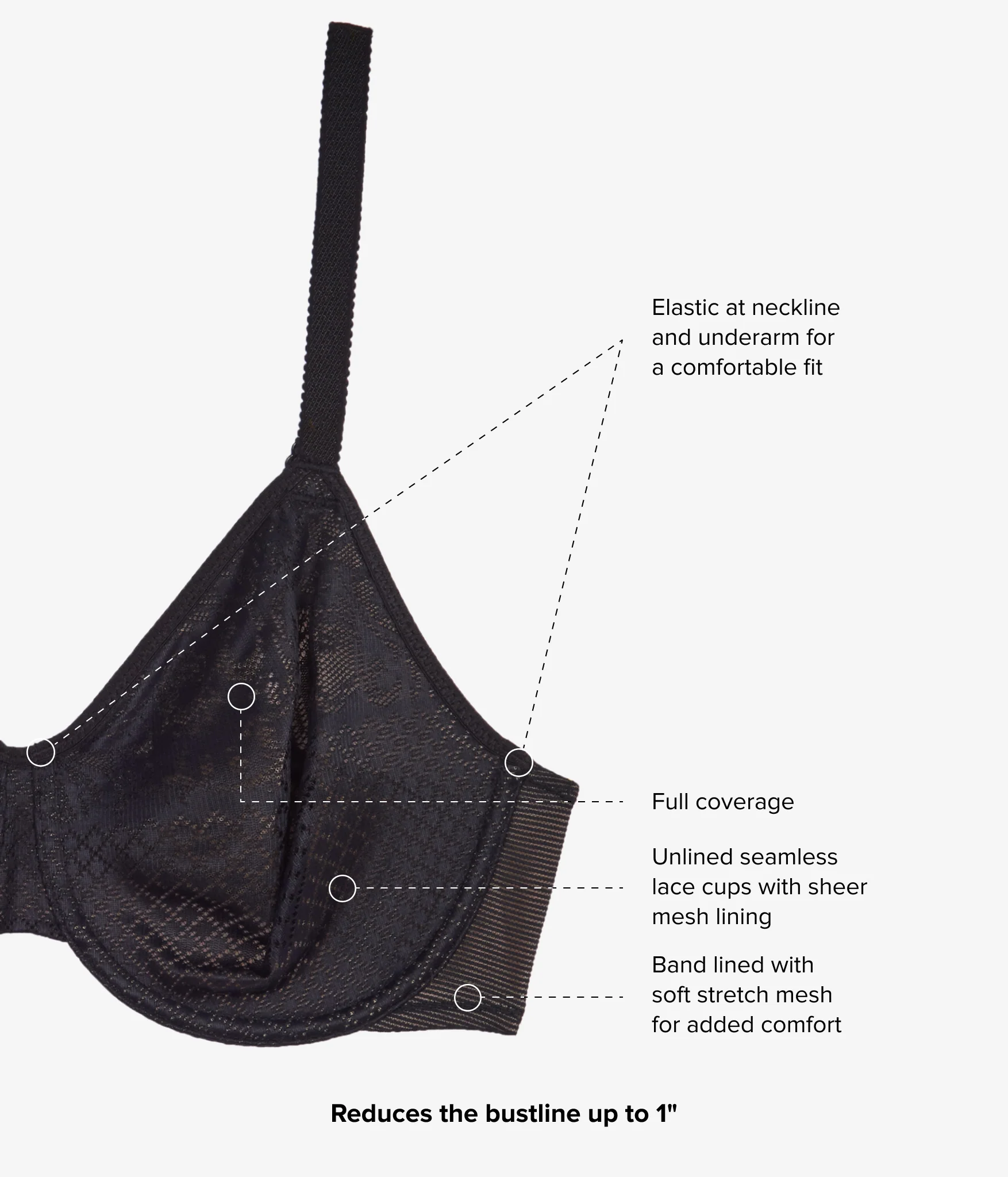 Visual Effects Minimizer Bra: Black - Image 5